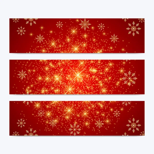現代の幸せな新年をベクター バナーの設定します。クリスマスの背景。雪の結晶のデザイン テンプレート。招待カードの表面. — ストックベクタ