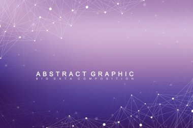 Geometrik grafik arka plan molekül ve iletişim. Büyük veri bileşikler ile karmaşık. Perspektif zemin. En az dizi. Dijital veri görselleştirme. Bilimsel sibernetik vektör çizim.