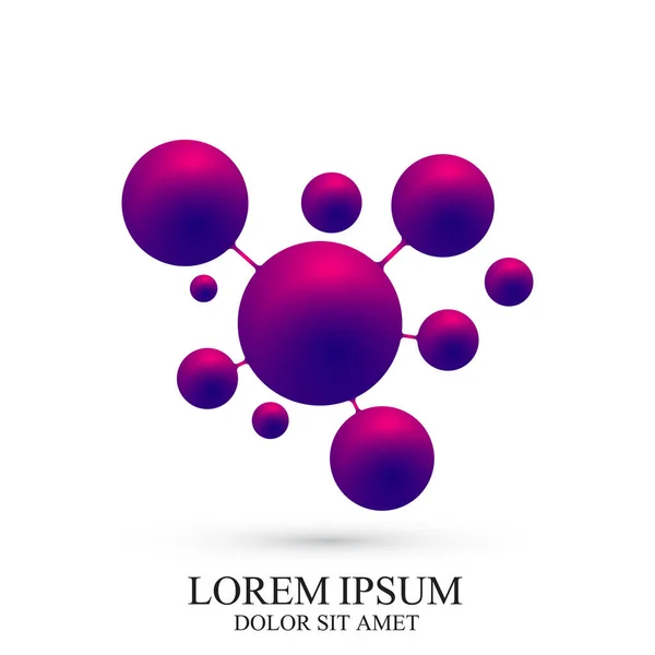 Icono de logotipo moderno ADN y molécula. Plantilla vectorial Logo para medicina, ciencia, tecnología, química, biotecnología . — Archivo Imágenes Vectoriales