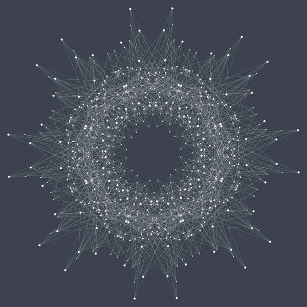 Fraktal öğeyle bileşikler çizgiler ve noktalar. Büyük veri karmaşık. Grafik arka plan iletişim. En az dizi. Dijital veri görselleştirme. Satırları pleksus. Vektör çizim.