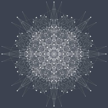 Fraktal öğeyle bileşikler çizgiler ve noktalar. Büyük veri karmaşık. Grafik arka plan iletişim. Büyük veri en az dizi. Dijital veri görselleştirme. Vektör çizim.