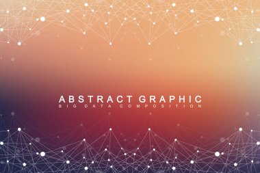 Büyük veri karmaşık. Grafik arka plan iletişim. Perspektif zemin bir derinlik. Bileşikler çizgiler ve noktalar içeren en az bir dizi. Dijital veri görselleştirme. Vektör çizim büyük veri.