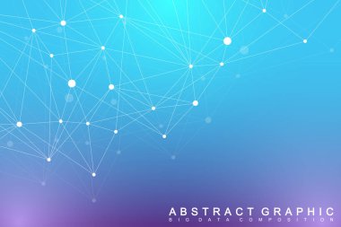 Büyük veri karmaşık. Grafik arka plan iletişim. Perspektif zemin bir derinlik. Bileşikler çizgiler ve noktalar içeren en az bir dizi. Dijital veri görselleştirme. Vektör çizim büyük veri.