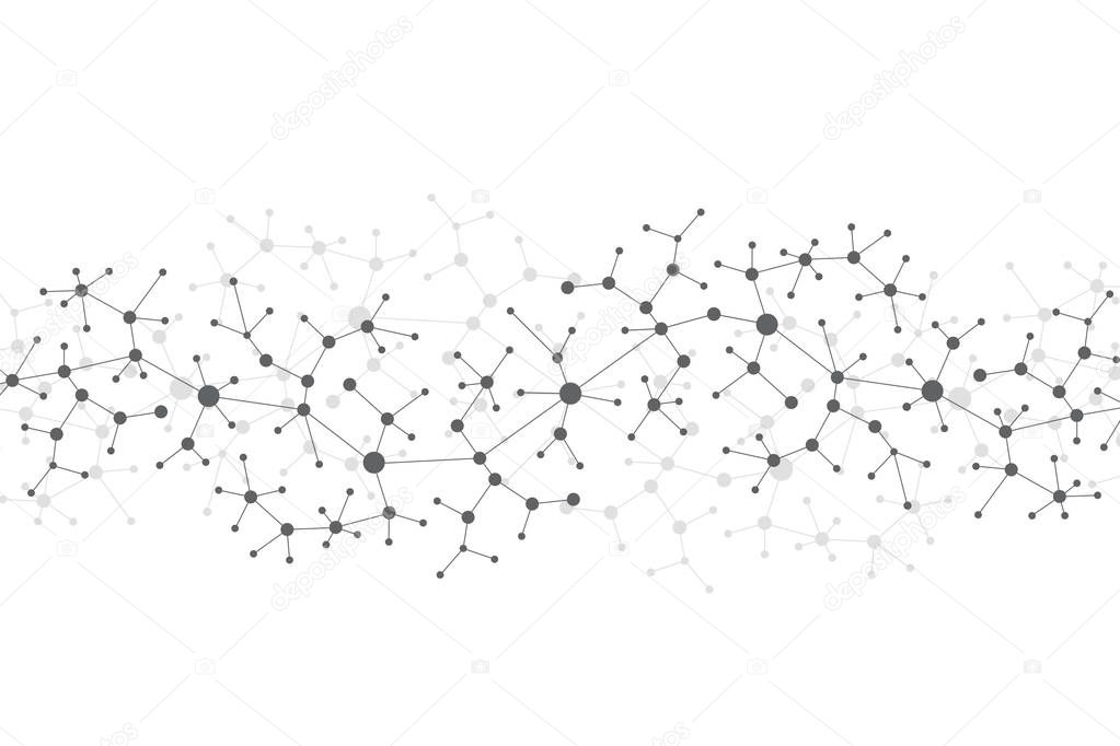 Modern Structure Molecule DNA. Atom. Molecule and communication background for medicine, science, technology, chemistry. Medical scientific backdrop.