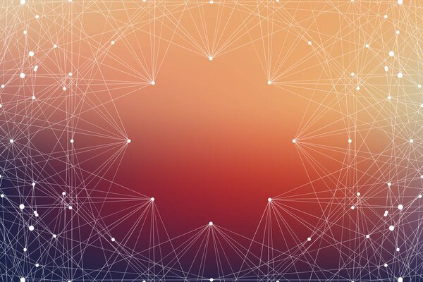 Geometric graphic background molecule and communication. Big data complex with compounds. Lines plexus, minimal array. Digital data visualization. Scientific cybernetic vector illustration.