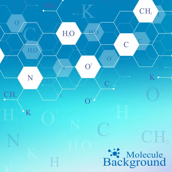 Padrão científico de química hexagonal. Estrutura molécula DNA pesquisa como conceito. Comunicação de base científica e tecnológica. Cenário científico médico para o seu projeto. Ilustração vetorial . — Vetor de Stock