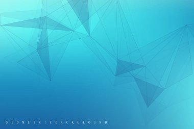 Geometrik grafik arka plan molekül ve iletişim. Büyük veri bileşikler ile karmaşık. Perspektif zemin. En az dizi. Dijital veri görselleştirme. Bilimsel sibernetik vektör çizim.