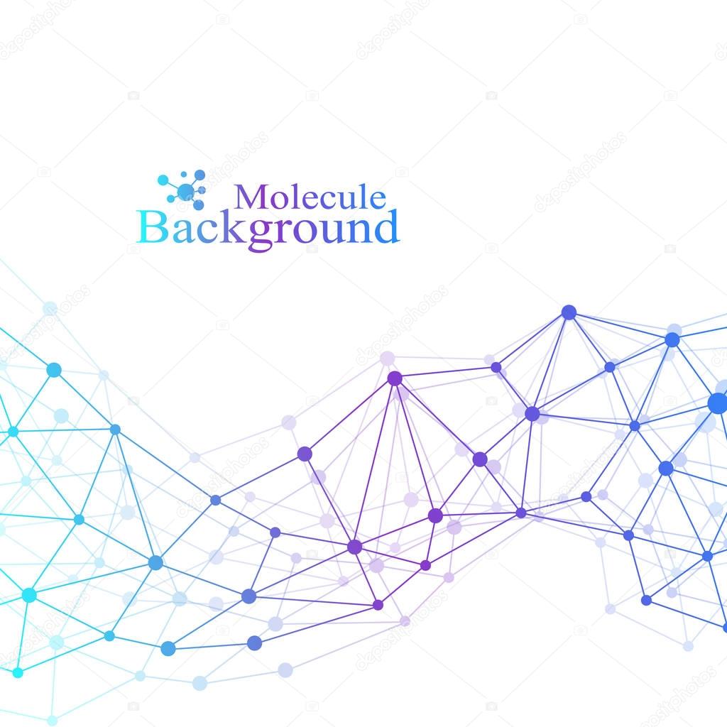 Structure molecule DNA research as concept. Genetic particle compounds. Science and technology background communication. Medical scientific backdrop for your design. Vector Illustration.