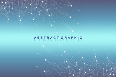 Geometrik grafik arka plan molekül ve iletişim. Büyük veri bileşikler ile karmaşık. Perspektif zemin. En az dizi. Dijital veri görselleştirme. Bilimsel sibernetik vektör çizim.