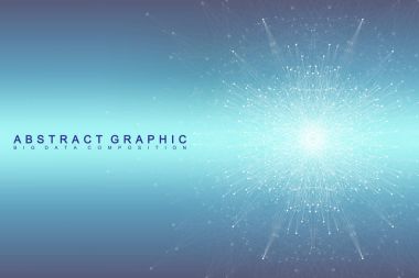 Geometric graphic background molecule and communication. Big data complex with compounds. Perspective backdrop. Minimal array. Digital data visualization. Scientific cybernetic vector illustration. clipart