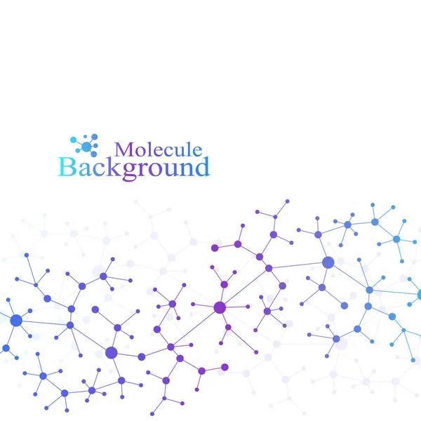 Chimie scientifique. Structure molécule ADN recherche comme concept. Science et technologie communication de fond. Contexte scientifique médical pour votre conception. Illustration vectorielle . — Image vectorielle