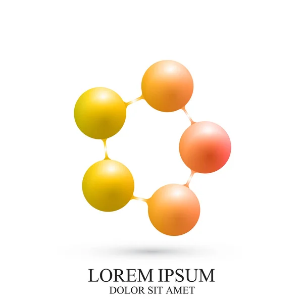 3D Logotipo icona molecola di DNA. Modello vettoriale Logo per medicina, scienza, tecnologia, chimica, biotecnologia . — Vettoriale Stock