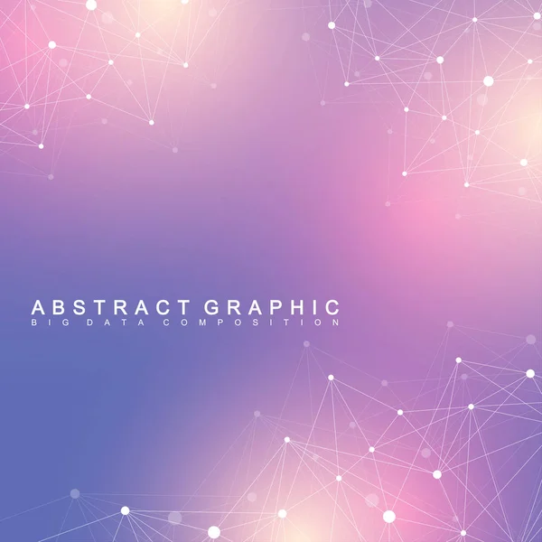 Molekula geometriai grafikus háttér és a kommunikáció. Nagy adatok komplex vegyületek. Perspektíva hátteret. Minimális tömb. Digitális adatok visualization. Tudományos kibernetikus vektoros illusztráció. — Stock Vector