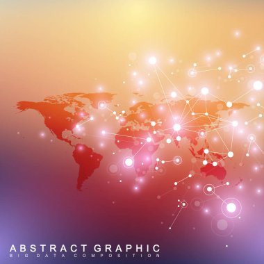 Siyasi Dünya Haritası ile geometrik grafik arka plan iletişim. Büyük veri bileşikler ile karmaşık. Perspektif en az dizi. Dijital veri görselleştirme. Bilimsel sibernetik vektör çizim.