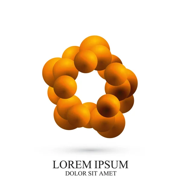 3D logo ikonra DNS-molekula. Vektor sablon Logo molekula gyógyszer, a tudomány, a technológia, a kémia, a biotechnológia. — Stock Vector