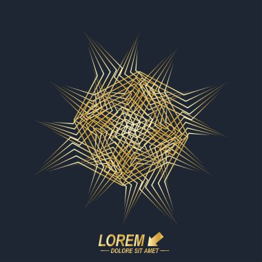 Fraktal öğesi. Sanal arka plan iletişim veya parçacık bileşikler. Dijital veri görselleştirme, en az dizi. Satırları pleksus. Vektör çizim.