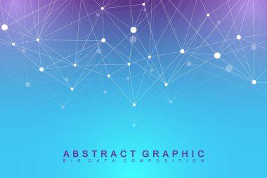 Geometrik grafik arka plan molekül ve iletişim. Büyük veri bileşikler ile karmaşık. Perspektif zemin. En az dizi. Dijital veri görselleştirme. Bilimsel sibernetik vektör çizim.