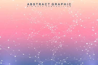 Geometrik grafik arka plan molekül ve iletişim. Büyük veri bileşikler ile karmaşık. Perspektif zemin. En az dizi. Dijital veri görselleştirme. Bilimsel sibernetik vektör çizim.