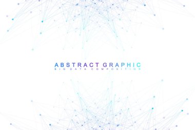 Büyük veri karmaşık. Grafik arka plan iletişim. Perspektif zemin bir derinlik. Bileşikler çizgiler ve noktalar içeren en az bir dizi. Dijital veri görselleştirme. Vektör çizim büyük veri.
