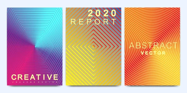 Modern vector template for brochure, leaflet, flyer, cover, catalog, magazine or annual report in A4 size. Bright abstract pattern background with line texture and gradients — Stock Vector