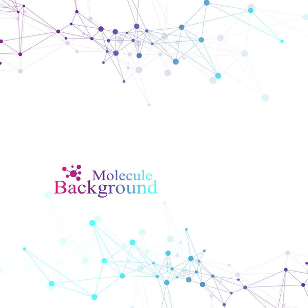 Structure molecule and communication. Dna, atom, neurons. Scientific molecule background for medicine, science, technology, chemistry. Vector illustration