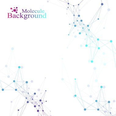 Yapısı molekül ve iletişim. DNA, atom, nöronlar. Tıp, bilim, teknoloji, Kimya için bilimsel molekül arka plan. Vektör çizim
