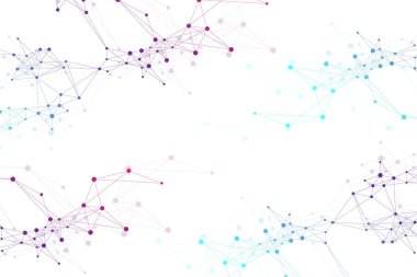 Genel ağ bağlantısı. Ağ ve büyük veri görselleştirme arka plan. Küresel iş. Vektör çizim.