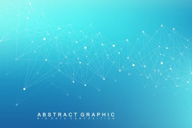 Genel ağ bağlantısı. Ağ ve büyük veri görselleştirme arka plan. Küresel iş. Vektör çizim.