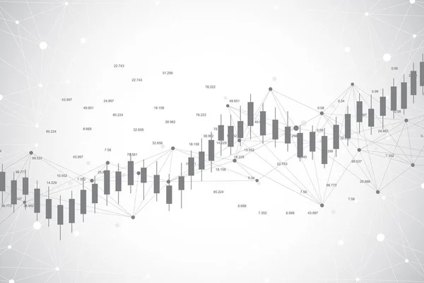 Business candle stick graph-diagram av aktiemarknaden investeringar handel AKGRUND design. Aktiemarknaden diagram. Hausse punkt, Trend av grafen. Vektorillustration. — Stock vektor