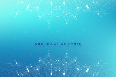 Genel ağ bağlantısı. Ağ ve büyük veri görselleştirme arka plan. Küresel iş. Vektör çizim.