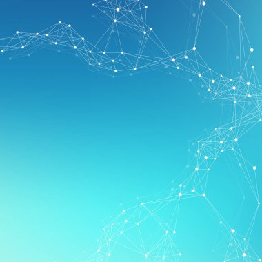 Genel ağ bağlantısı. Ağ ve büyük veri görselleştirme arka plan. Küresel iş. Vektör çizim.