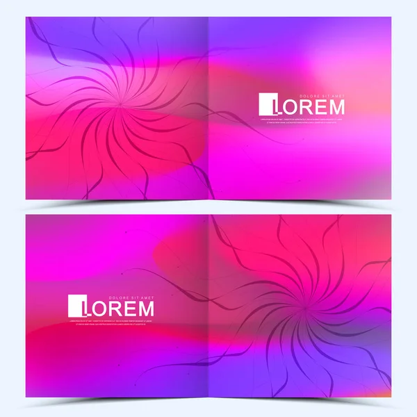 Modern vector template for square brochure, leaflet, flyer, cover, catalog, magazine, annual report. Abstract fluid 3d shapes vector trendy liquid colors background. Colored fluid graphic composition — Stock Vector