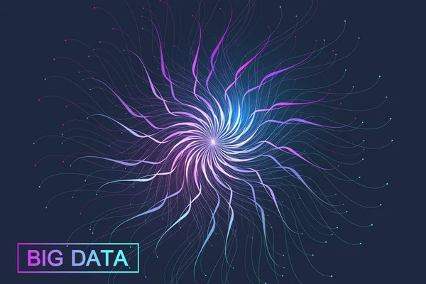 Big data complex. Graphic abstract background communication. Perspective backdrop visualization. Analytical network. Vector illustration. — Stock Vector