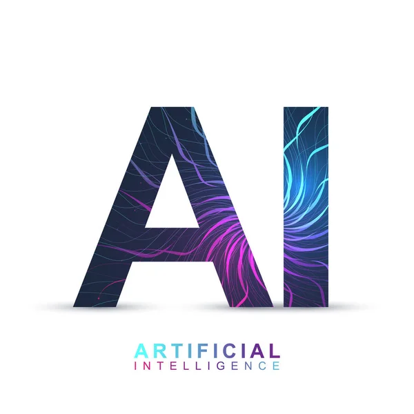 Artificiell intelligens-logotypen. Artificiell intelligens och Machine Learning koncept. Vektor symbol Ai. Neurala nätverk och en annan modern teknik begrepp. — Stock vektor