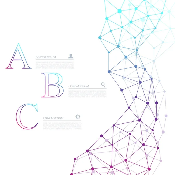 Infografica astratta del business vettoriale del DNA molecolare. Progettazione infografica di chimica medica. Modello di business scientifico con opzioni per brochure, diagramma, flusso di lavoro, timeline, web design . — Vettoriale Stock