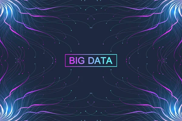 Big data complex. Graphic abstract background communication. Perspective backdrop visualization. Analytical network. Vector illustration. — Stock Vector
