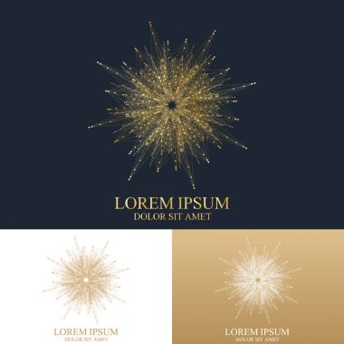 Geometrik soyut yuvarlak formla bağlantılı çizgi ve noktalar. Grafik kompozisyon tıp, bilim, teknoloji, Kimya için. Vektör Logo şablonu.