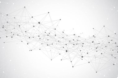 Geometrik grafik arka plan molekül ve iletişim. Büyük veri bileşikler ile karmaşık. Perspektif zemin. En az dizi. Dijital veri görselleştirme. Bilimsel sibernetik vektör çizim.