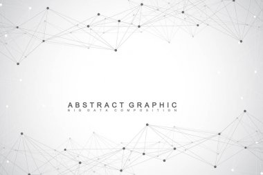 Geometrik grafik arka plan iletişim. Büyük veri bileşikler ile karmaşık. Perspektif zemin. En az dizi. Dijital veri görselleştirme. Bilimsel sibernetik vektör çizim.