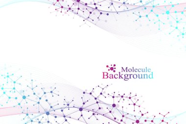Yapısı molekül ve iletişim. DNA, atom, nöronlar. Tıp, bilim, teknoloji, Kimya için bilimsel molekül arka plan. Vektör çizim