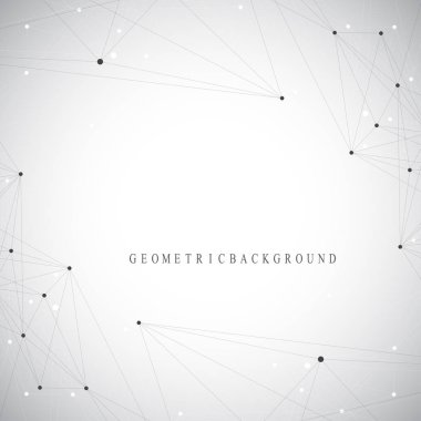 Geometrik grafik arka plan molekül ve iletişim. Büyük veri bileşikler ile karmaşık. Perspektif zemin. Büyük veri en az dizi. Dijital veri görselleştirme. Bilimsel vektör çizim.