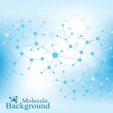 Yapısı molekül ve iletişim. DNA, atom, nöronlar. Tıp, bilim, teknoloji, Kimya için bilimsel molekül arka plan. Vektör çizim