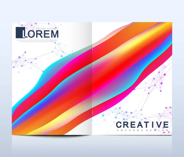 Modern vector template for brochure Leaflet flyer advert cover catalog magazine or annual report.. Abstract fluid 3d shapes vector trendy liquid colors backgrounds. Colored fluid graphic composition. — Stock Vector