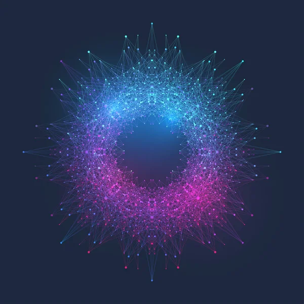 Moderne structuur molecuul Dna. Atoom. Molecuul en communicatie achtergrond voor wetenschap, technologie, geneeskunde, chemie. Medische wetenschappelijke achtergrond. — Stockvector