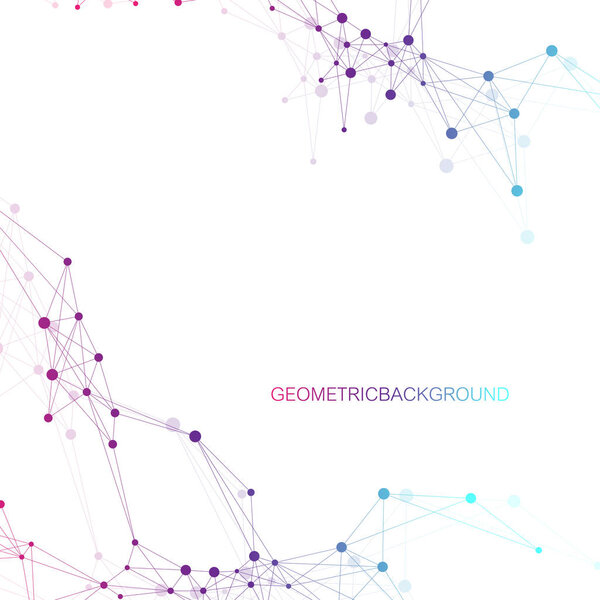 Modern Structure Molecule DNA. Atom. Molecule and communication background for medicine, science, technology, chemistry. Medical scientific backdrop.