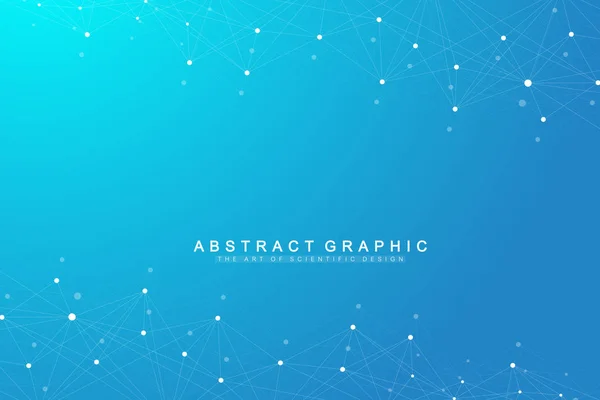 Geometriska abstrakt bakgrund med uppkopplade och prickar. Grafisk bakgrund för din design. Vektor illustration. — Stock vektor