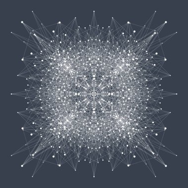 Vector abstract background with dynamic waves dot and lines, dynamic particles. Abstract plexus structure of digital data, particles and dots connectio. Intricacy network. clipart