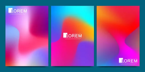 Vector design template in trendy vibrant gradient colors with abstract fluid shapes, paint splashes, ink drops. Futuristic posters, banners, brochure, flyer and cover designs. Abstract fluid 3d shapes