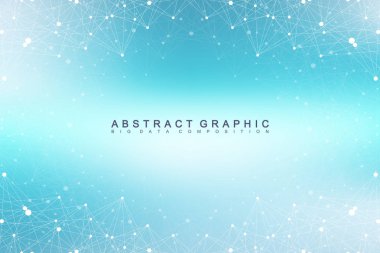 Geometrik grafik arka plan molekül ve iletişim. Büyük veri bileşikler ile karmaşık. Perspektif zemin. En az dizi. Dijital veri görselleştirme. Bilimsel sibernetik vektör çizim.