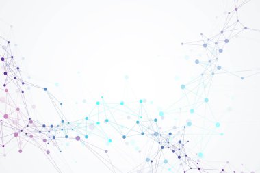 Bilimsel vektör çizim genetik mühendisliği ve gen manipülasyon kavramı. DNA sarmalı, Dna dizisi, molekül veya atom, nöronlar. Bilim veya tıbbi geçmişi için soyut yapı